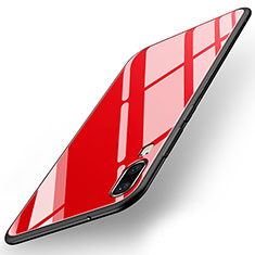 Silikon Schutzhülle Rahmen Tasche Hülle Spiegel T04 für Huawei P20 Rot