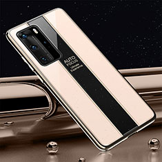 Silikon Schutzhülle Rahmen Tasche Hülle Spiegel T04 für Huawei P40 Pro Gold