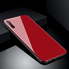 Silikon Schutzhülle Rahmen Tasche Hülle Spiegel T04 für Samsung Galaxy A70S Rot