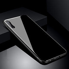 Silikon Schutzhülle Rahmen Tasche Hülle Spiegel T04 für Samsung Galaxy A70S Schwarz