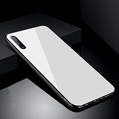 Silikon Schutzhülle Rahmen Tasche Hülle Spiegel T04 für Samsung Galaxy A70S Weiß