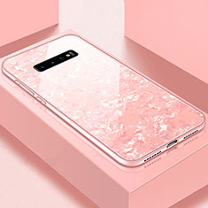 Silikon Schutzhülle Rahmen Tasche Hülle Spiegel U01 für Samsung Galaxy S10 5G Rosa