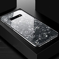Silikon Schutzhülle Rahmen Tasche Hülle Spiegel U01 für Samsung Galaxy S10 5G Schwarz