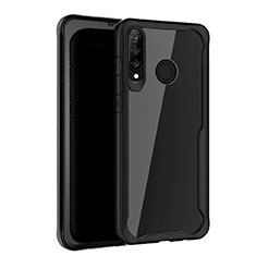 Silikon Schutzhülle Rahmen Tasche Hülle Spiegel Z01 für Huawei Nova 4e Schwarz