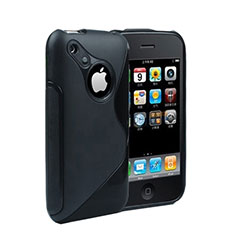 Silikon Schutzhülle S-Line Hülle Durchsichtig Transparent für Apple iPhone 3G 3GS Schwarz