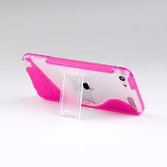 Silikon Schutzhülle S-Line Stand Tasche Durchsichtig Transparent für Apple iPod Touch 5 Pink