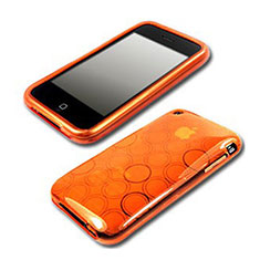 Silikon Schutzhülle Transparent Hülle Kreis für Apple iPhone 3G 3GS Orange