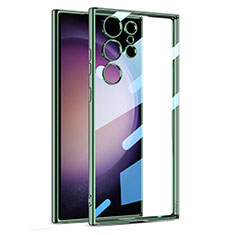 Silikon Schutzhülle Ultra Dünn Flexible Tasche Durchsichtig Transparent AC1 für Samsung Galaxy S21 Ultra 5G Grün