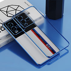 Silikon Schutzhülle Ultra Dünn Flexible Tasche Durchsichtig Transparent AN1 für Vivo iQOO 10 5G Blau