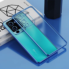 Silikon Schutzhülle Ultra Dünn Flexible Tasche Durchsichtig Transparent AN1 für Vivo V25 Pro 5G Blau