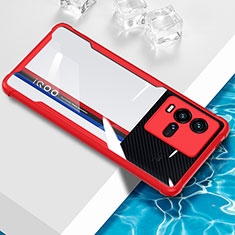 Silikon Schutzhülle Ultra Dünn Flexible Tasche Durchsichtig Transparent BH1 für Vivo iQOO 10 5G Rot