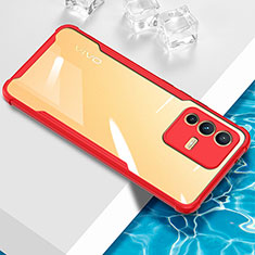 Silikon Schutzhülle Ultra Dünn Flexible Tasche Durchsichtig Transparent BH1 für Vivo V23 Pro 5G Rot