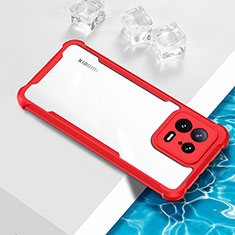 Silikon Schutzhülle Ultra Dünn Flexible Tasche Durchsichtig Transparent BH1 für Xiaomi Mi 13 5G Rot
