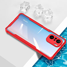 Silikon Schutzhülle Ultra Dünn Flexible Tasche Durchsichtig Transparent BH1 für Xiaomi Poco F3 5G Rot