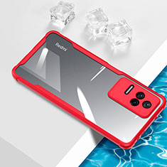 Silikon Schutzhülle Ultra Dünn Flexible Tasche Durchsichtig Transparent BH1 für Xiaomi Poco F4 5G Rot