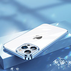 Silikon Schutzhülle Ultra Dünn Flexible Tasche Durchsichtig Transparent Bling-Bling LD2 für Apple iPhone 13 Pro Blau