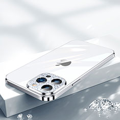 Silikon Schutzhülle Ultra Dünn Flexible Tasche Durchsichtig Transparent Bling-Bling LD2 für Apple iPhone 13 Pro Silber