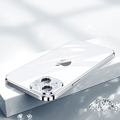 Silikon Schutzhülle Ultra Dünn Flexible Tasche Durchsichtig Transparent Bling-Bling LD2 für Apple iPhone 14 Silber