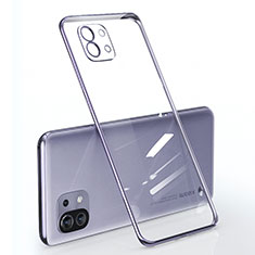 Silikon Schutzhülle Ultra Dünn Flexible Tasche Durchsichtig Transparent für Xiaomi Mi 11 Lite 4G Violett