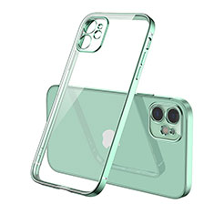 Silikon Schutzhülle Ultra Dünn Flexible Tasche Durchsichtig Transparent H01 für Apple iPhone 12 Grün