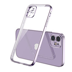 Silikon Schutzhülle Ultra Dünn Flexible Tasche Durchsichtig Transparent H01 für Apple iPhone 12 Max Violett