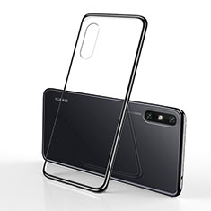 Silikon Schutzhülle Ultra Dünn Flexible Tasche Durchsichtig Transparent H01 für Huawei Enjoy 10e Schwarz