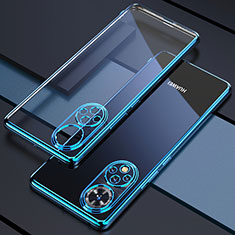 Silikon Schutzhülle Ultra Dünn Flexible Tasche Durchsichtig Transparent H01 für Huawei Honor 50 Pro 5G Blau