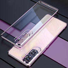 Silikon Schutzhülle Ultra Dünn Flexible Tasche Durchsichtig Transparent H01 für Huawei Honor X50i 5G Violett