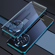 Silikon Schutzhülle Ultra Dünn Flexible Tasche Durchsichtig Transparent H01 für Huawei Mate 50 Blau