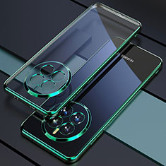 Silikon Schutzhülle Ultra Dünn Flexible Tasche Durchsichtig Transparent H01 für Huawei Mate 50 Pro Grün