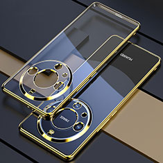 Silikon Schutzhülle Ultra Dünn Flexible Tasche Durchsichtig Transparent H01 für Huawei Mate 60 Pro Gold