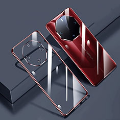 Silikon Schutzhülle Ultra Dünn Flexible Tasche Durchsichtig Transparent H01 für Huawei Mate 60 RS Ultimate Rot