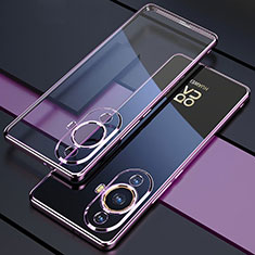 Silikon Schutzhülle Ultra Dünn Flexible Tasche Durchsichtig Transparent H01 für Huawei Nova 11 Violett