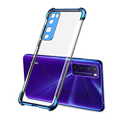 Silikon Schutzhülle Ultra Dünn Flexible Tasche Durchsichtig Transparent H01 für Huawei Nova 7 Pro 5G Blau