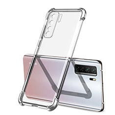 Silikon Schutzhülle Ultra Dünn Flexible Tasche Durchsichtig Transparent H01 für Huawei P40 Lite 5G Silber