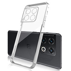 Silikon Schutzhülle Ultra Dünn Flexible Tasche Durchsichtig Transparent H01 für OnePlus 10 Pro 5G Silber