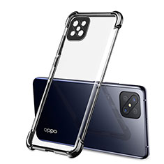 Silikon Schutzhülle Ultra Dünn Flexible Tasche Durchsichtig Transparent H01 für Oppo A92s 5G Schwarz
