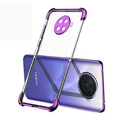 Silikon Schutzhülle Ultra Dünn Flexible Tasche Durchsichtig Transparent H01 für Oppo Ace2 Violett