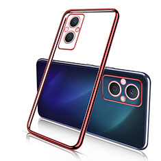 Silikon Schutzhülle Ultra Dünn Flexible Tasche Durchsichtig Transparent H01 für Oppo F21 Pro 5G Rot