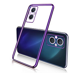 Silikon Schutzhülle Ultra Dünn Flexible Tasche Durchsichtig Transparent H01 für Oppo F21 Pro 5G Violett