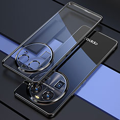 Silikon Schutzhülle Ultra Dünn Flexible Tasche Durchsichtig Transparent H01 für Oppo Find X6 Pro 5G Schwarz