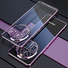 Silikon Schutzhülle Ultra Dünn Flexible Tasche Durchsichtig Transparent H01 für Oppo Find X6 Pro 5G Violett