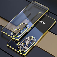 Silikon Schutzhülle Ultra Dünn Flexible Tasche Durchsichtig Transparent H01 für Oppo Reno11 Pro 5G Gold