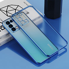 Silikon Schutzhülle Ultra Dünn Flexible Tasche Durchsichtig Transparent H01 für Oppo Reno6 Pro 5G Blau