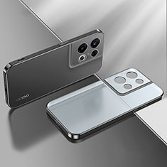 Silikon Schutzhülle Ultra Dünn Flexible Tasche Durchsichtig Transparent H01 für Oppo Reno8 Pro 5G Schwarz
