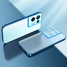 Silikon Schutzhülle Ultra Dünn Flexible Tasche Durchsichtig Transparent H01 für Oppo Reno9 5G Blau