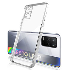 Silikon Schutzhülle Ultra Dünn Flexible Tasche Durchsichtig Transparent H01 für Realme 9 5G India Silber