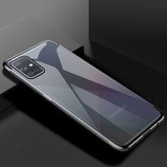 Silikon Schutzhülle Ultra Dünn Flexible Tasche Durchsichtig Transparent H01 für Samsung Galaxy A71 5G Schwarz