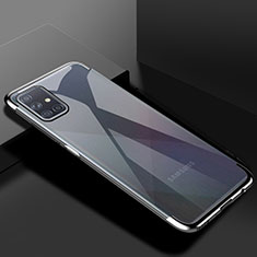Silikon Schutzhülle Ultra Dünn Flexible Tasche Durchsichtig Transparent H01 für Samsung Galaxy A71 5G Silber