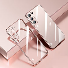 Silikon Schutzhülle Ultra Dünn Flexible Tasche Durchsichtig Transparent H01 für Samsung Galaxy S23 Plus 5G Rosegold